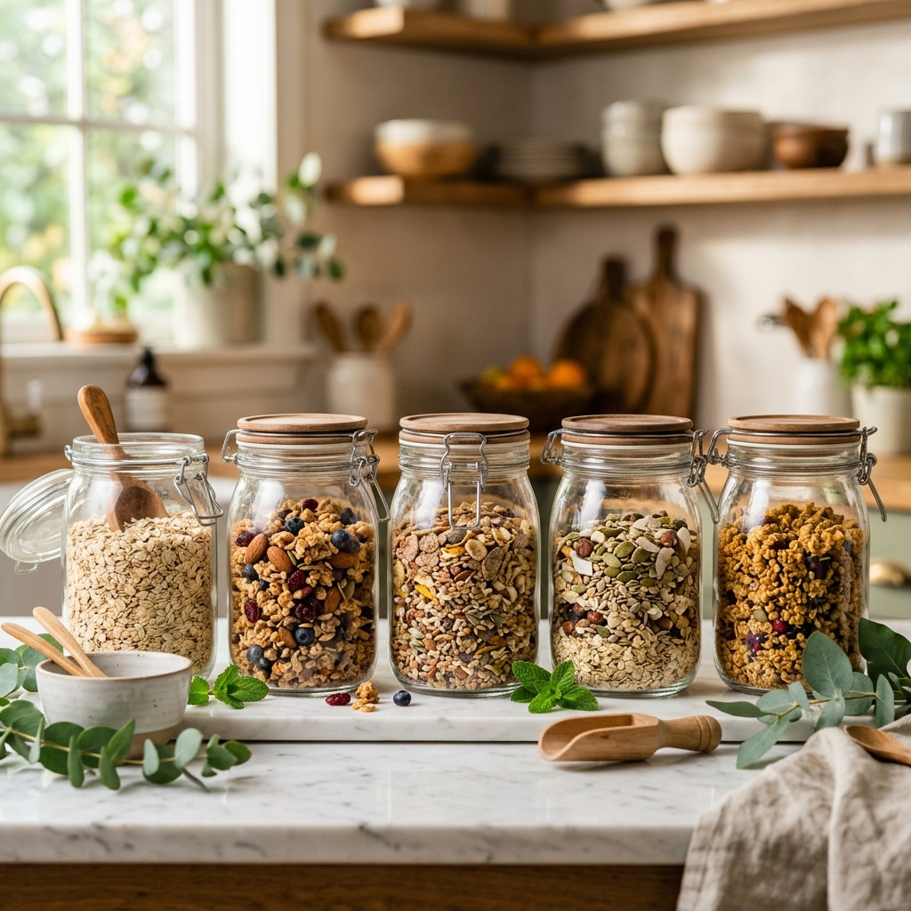 Cereales naturales con y sin azúcar